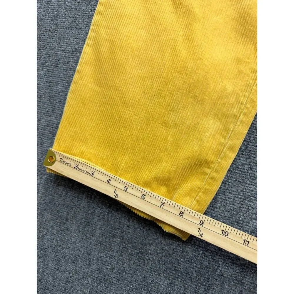 Faconnable Corduroy Pants Yellow Mustard Pleated Men's Size 38x48 Vintage